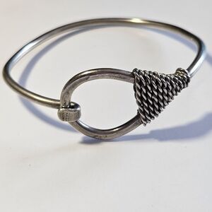 Sterling Silver Braid And Loop Bracelet Approx 7 Inches
